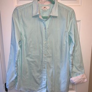 Vineyard Vines Blue and White Striped Button Down Shirt